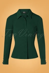 50s Frida Blouse In Green - Image 2