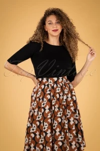 50s Chrissie Knitted Top In Black - Image 2