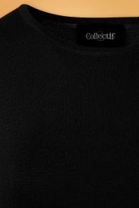 50s Chrissie Knitted Top In Black - Image 4