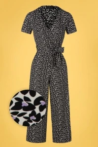 70s Mabel Jumpsuit In Butterfly Black - Image 2