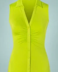 Nadia Sleeveless Shirt In Acid Green