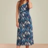 Zoe Zebra Maxi Dress In Blue