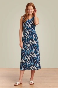 Zoe Zebra Maxi Dress In Blue
