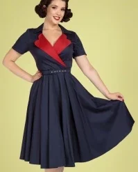 Marol Swing Dress In Navy