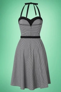 Foxy Playsuit With Overskirt In Black Gingham - Image 7