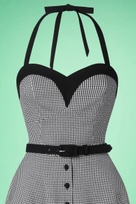 Foxy Playsuit With Overskirt In Black Gingham - Image 5