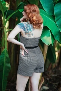 Foxy Playsuit With Overskirt In Black Gingham - Image 6