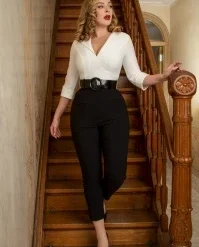 Dianne Jumpsuit In White And Black