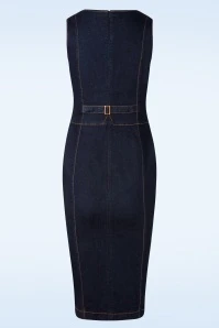 Mary Alice Pencil Dress In Blue - Image 4