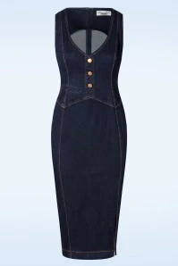Mary Alice Pencil Dress In Blue - Image 3