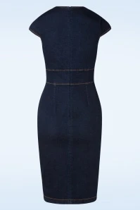 Dorothy Pencil Dress In Blue - Image 4