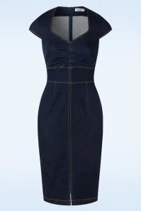 Dorothy Pencil Dress In Blue - Image 3