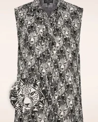 Panther Sleeveless Blouse In Black