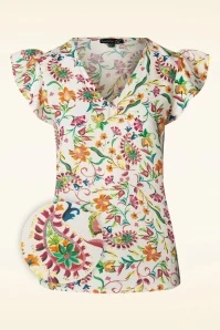 Phoebe Paisley Top In White