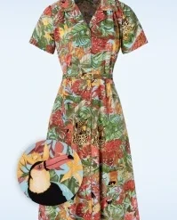 Wild Parrot Swing Dress In Multi