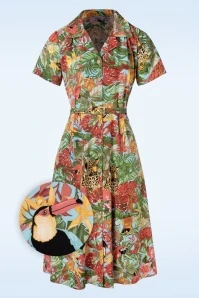 Wild Parrot Swing Dress In Multi