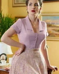 Averil Lucina Lovely Summer Blouse In Lilac Rose