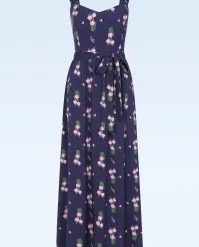 Soraya Vintage Potpourri Maxi Dress In Blue