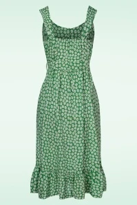 Finola Daisies Dress In Green - Image 2