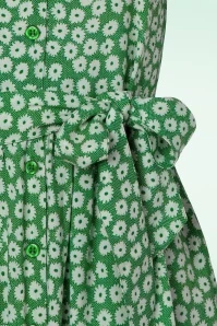Finola Daisies Dress In Green - Image 4