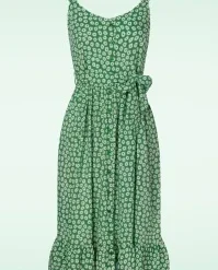 Finola Daisies Dress In Green