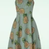 Pineapple Swing Dress In Green