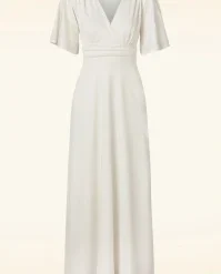 Eleanor Glitter Maxi Dress In Egret