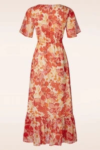 Patricia Floral Maxi Dress In Orange - Image 4