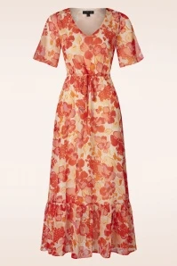 Patricia Floral Maxi Dress In Orange - Image 2