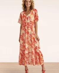 Patricia Floral Maxi Dress In Orange