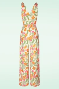 Aloha Jumpsuit In White And Orange - Image 3