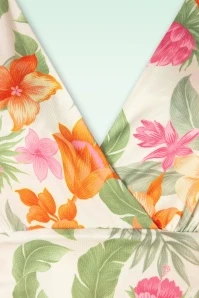 Aloha Jumpsuit In White And Orange - Image 2