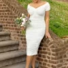 Norma Jeane Pencil Dress In White