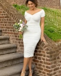 Norma Jeane Pencil Dress In White