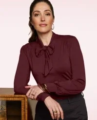 King Louie Amalia Top In Cabernet Red