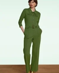 King Louie Alexa Rodeo Jumpsuit In Olive Green