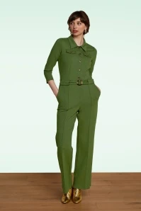 King Louie Alexa Rodeo Jumpsuit In Olive Green