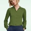 King Louie Carina Blouse In Olive Green