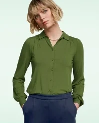 King Louie Carina Blouse In Olive Green