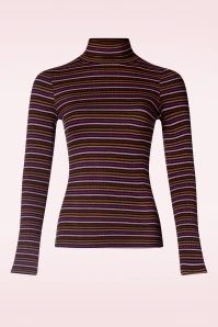 King Louie Rolla Stripe Rollneck Top In Mesa Pink - Image 2