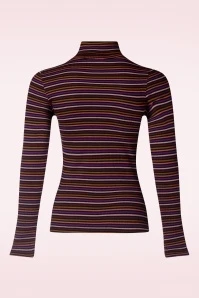 King Louie Rolla Stripe Rollneck Top In Mesa Pink - Image 4