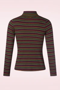 King Louie Rolla Stripe Rollneck Top In Umbre - Image 4