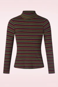 King Louie Rolla Stripe Rollneck Top In Umbre - Image 2