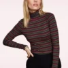 King Louie Rolla Stripe Rollneck Top In Umbre