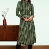 King Louie Betsy Quincy Rollneck Midi Dress In Pine Green