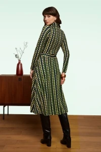 King Louie Betsy Quincy Rollneck Midi Dress In Pine Green - Image 4