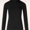 King Louie Rollneck Rib Top In Black