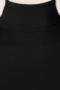 King Louie Rollneck Rib Top In Black - Image 3