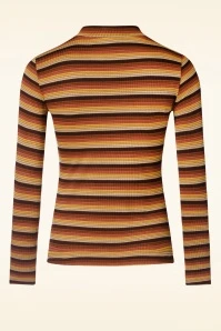 King Louie Vanna Stripe Turtle Top In Mango Orange - Image 4
