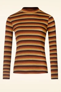 King Louie Vanna Stripe Turtle Top In Mango Orange - Image 2